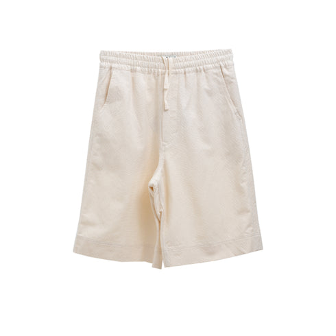 Merely Made Plant Jacquard Wide Shorts Cream 190SP Degli Uberti